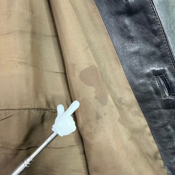 Vintage 90s CSL Suedes Black Leather Coat Mens L Distressed Genuine Leather - Picture 4 of 13